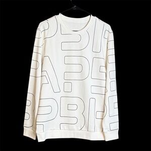 Arnold Palmer White Graphic Print Crewneck Sweatshirt Size‎ L Cotton unisex